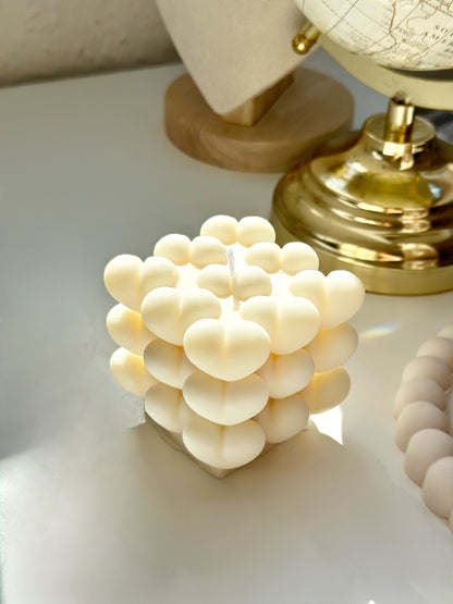 Herzchen Bubble Kerze "Dila"